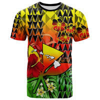 Custom Hawaii Flowers T Shirt Color Tribal Pattern Hawaiian LT13 - Polynesian Pride