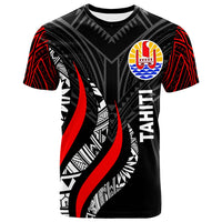 Tahiti T Shirt Tahiti Strong Fire Pattern Red Unisex Red - Polynesian Pride