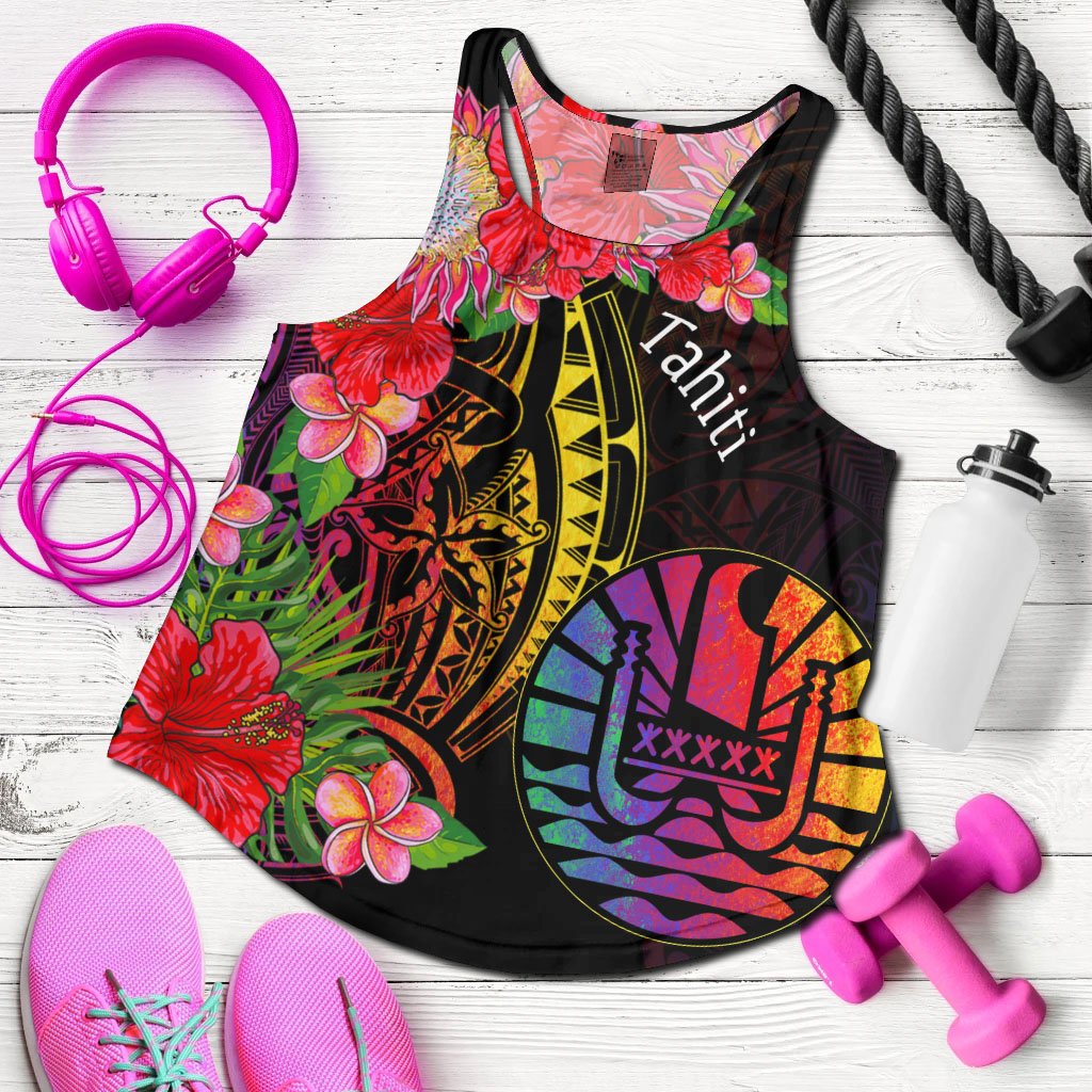 Tahiti Women's Racerback Tank - Tropical Hippie Style - Polynesian Pride