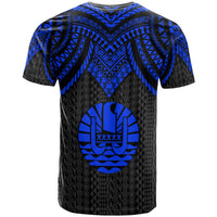 Tahiti T Shirt Polynesian Armor Style Blue - Polynesian Pride