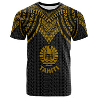 Tahiti T Shirt Polynesian Armor Style Gold Unisex Art - Polynesian Pride