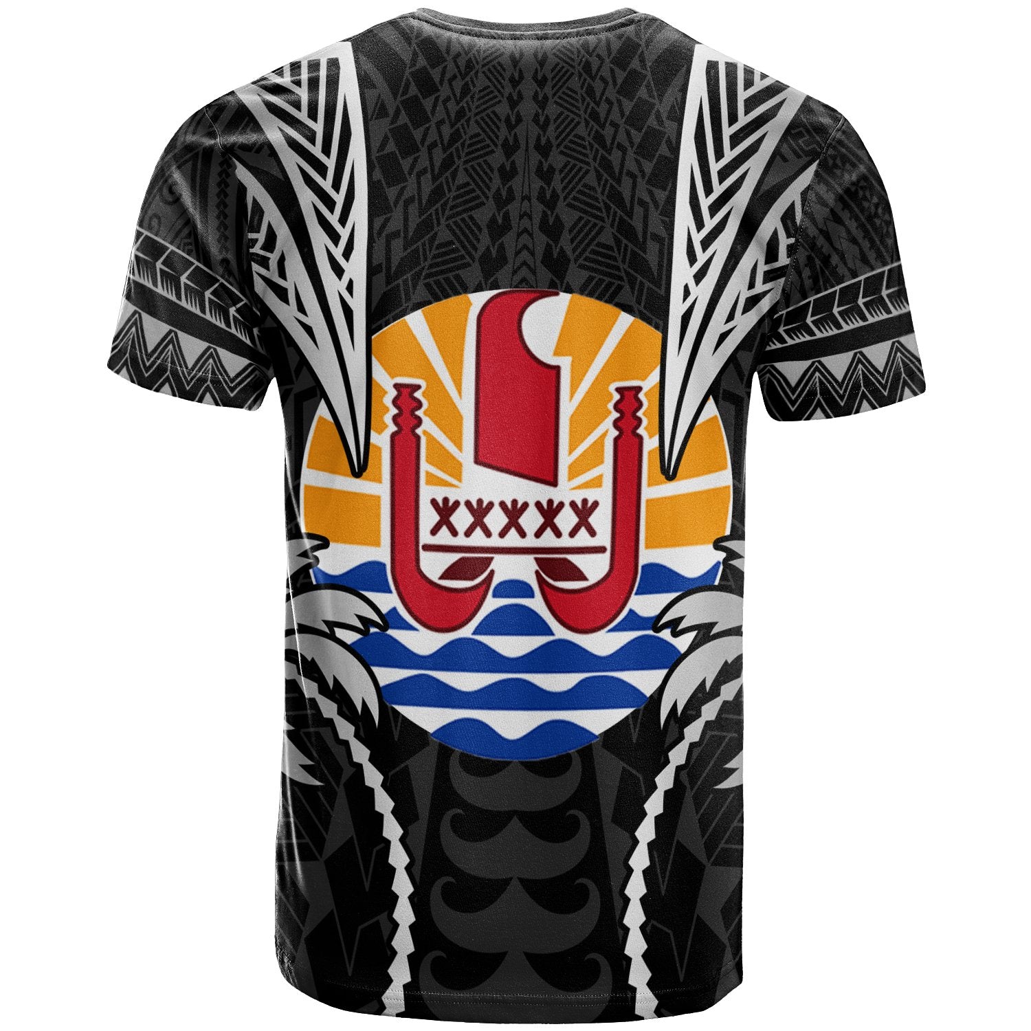 Tahiti T Shirt Blood Runs Through My Veins Style Black Unisex Black - Polynesian Pride