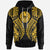 Tahiti Zip up Hoodie Polynesian Lion Head Gold Style Unisex Gold - Polynesian Pride