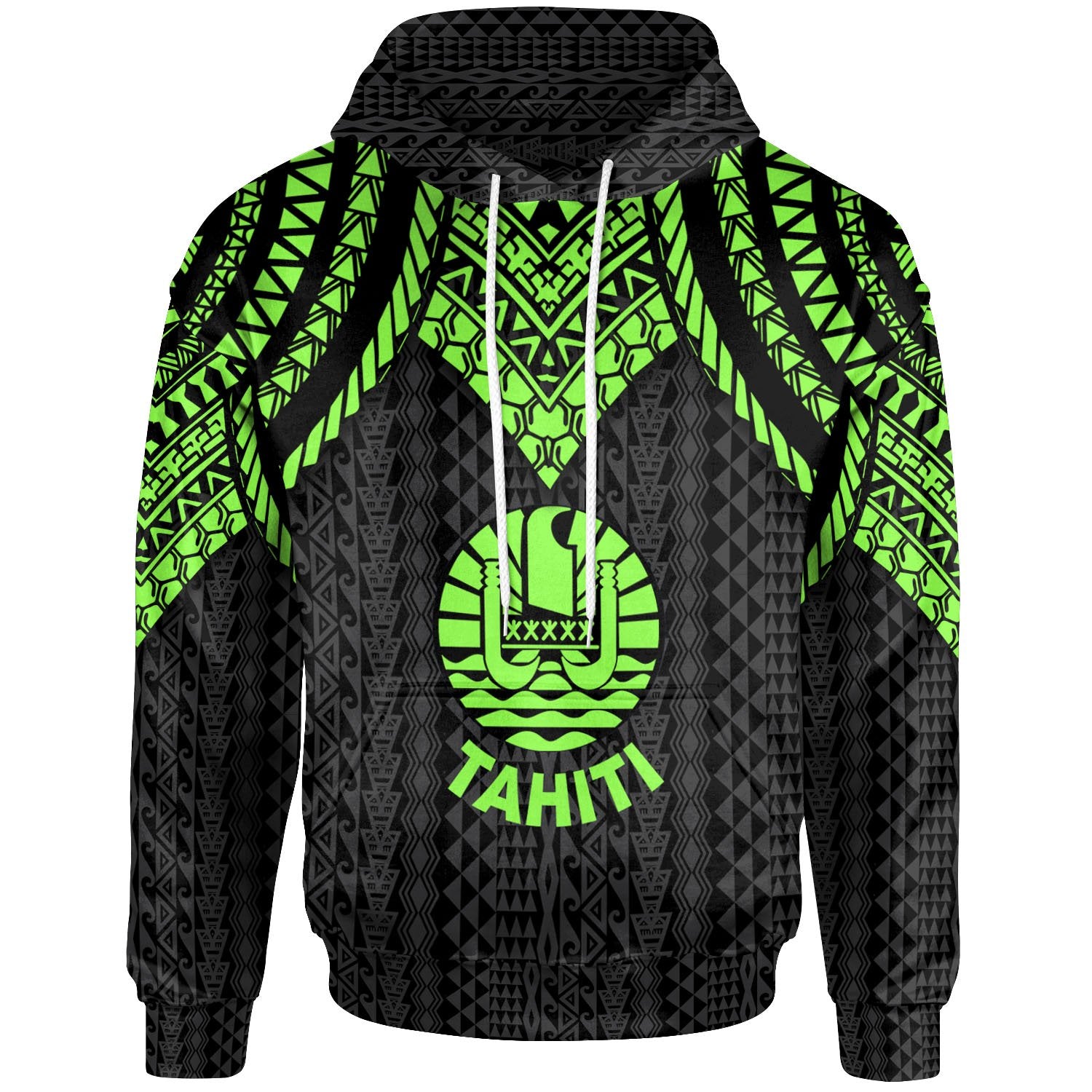 Tahiti Hoodie Polynesian Armor Style Green Unisex Green - Polynesian Pride