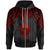 Tahiti Zip up Hoodie Polynesian Armor Style Red Unisex Red - Polynesian Pride