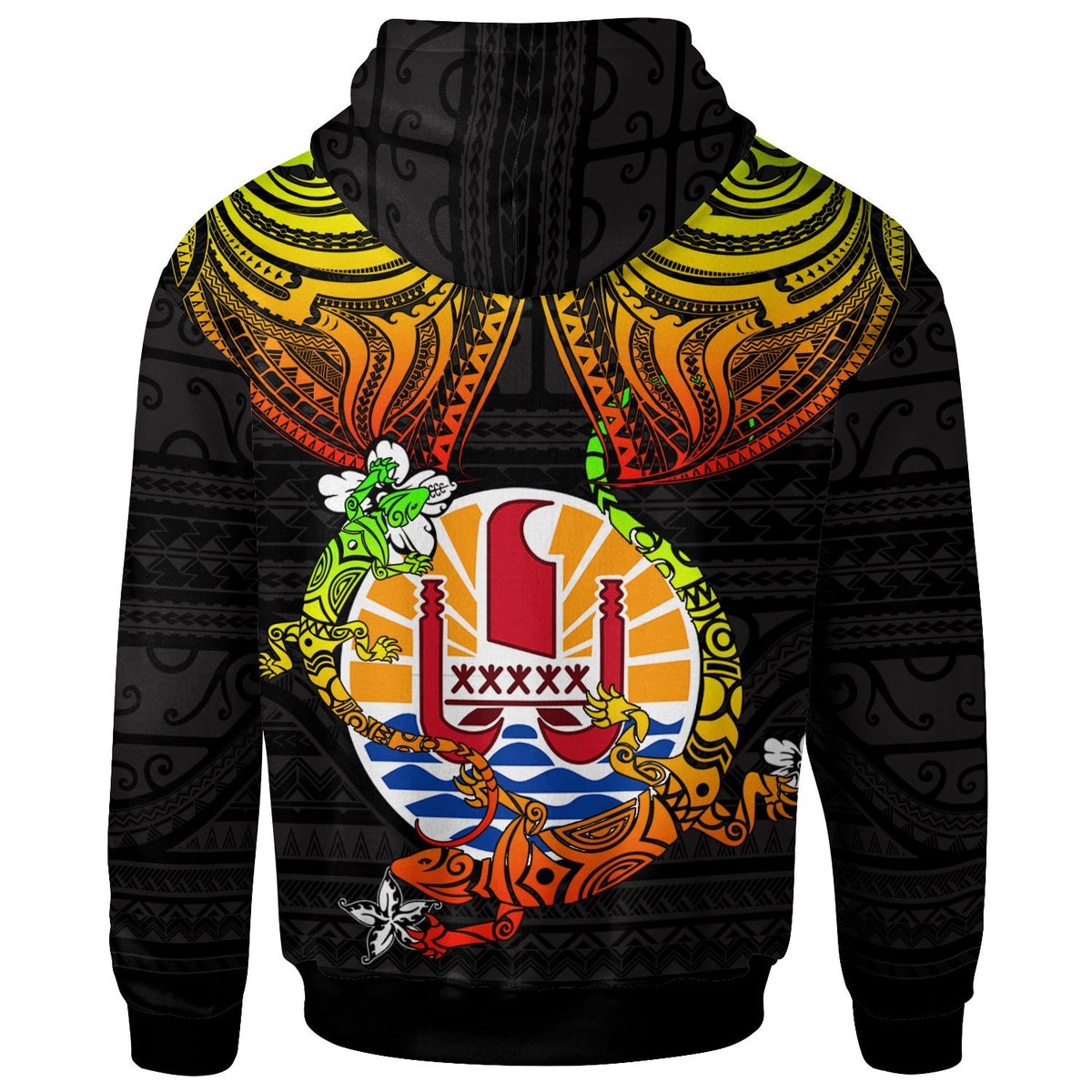 Tahiti Zip up Hoodie Lizard Good Chest - Polynesian Pride