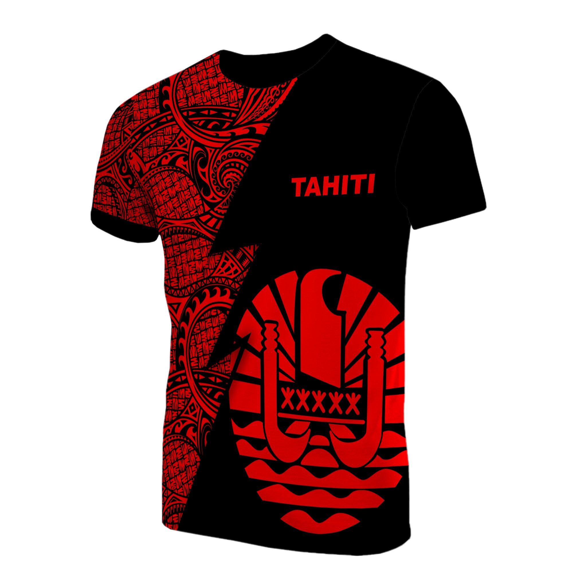 Tahiti T Shirt Polynesian Patter Red Flash Style Unisex Red - Polynesian Pride