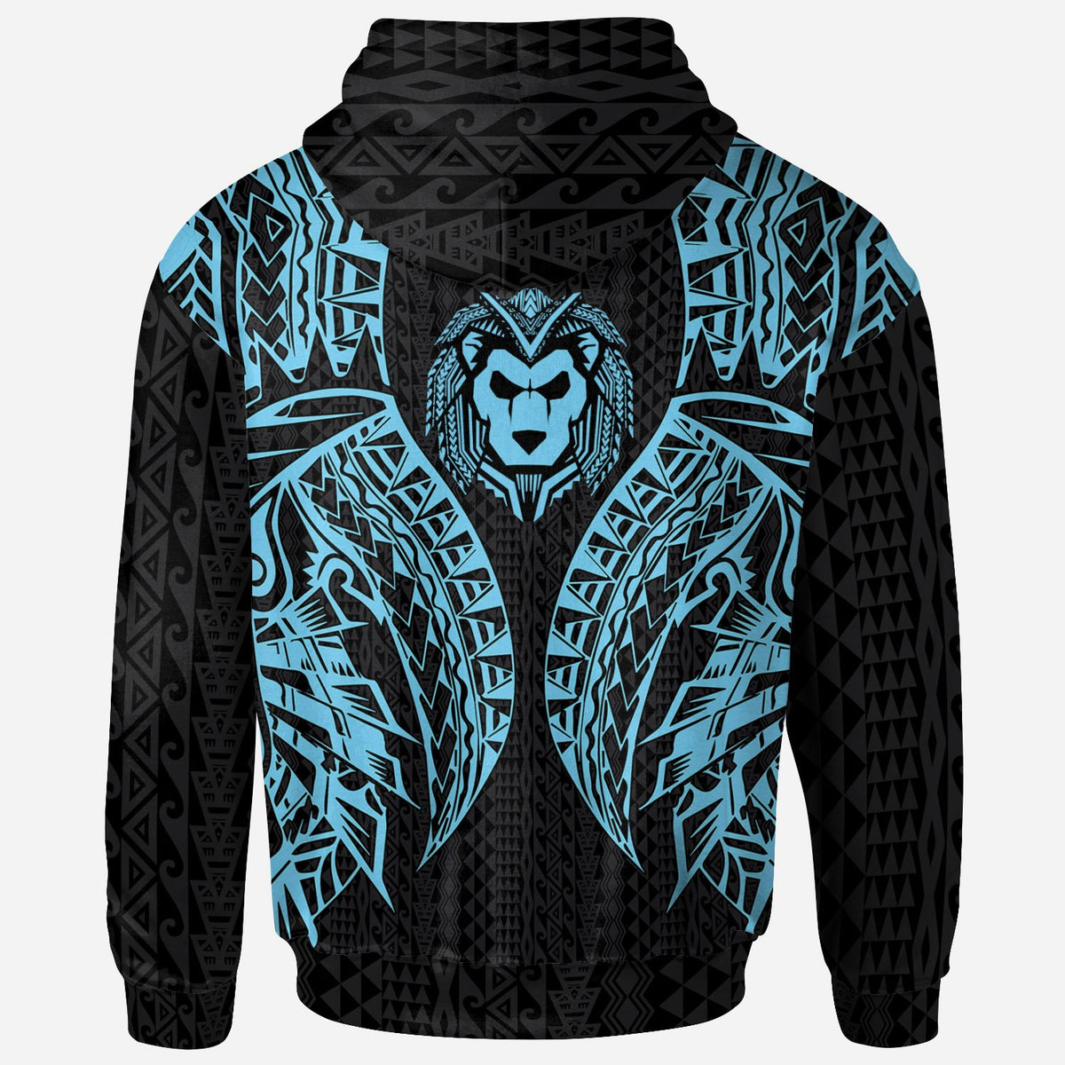 Tahiti Zip up Hoodie Polynesian Lion Head Neon Style - Polynesian Pride