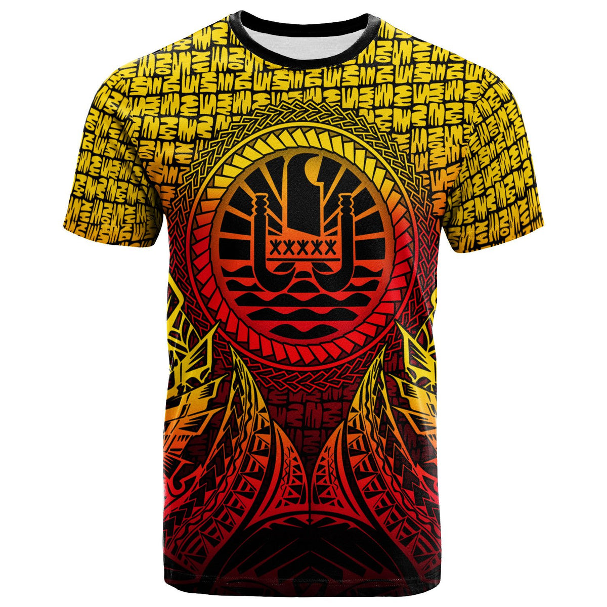 Tahiti T Shirt Circle Pattern Yellow Unisex Yellow - Polynesian Pride
