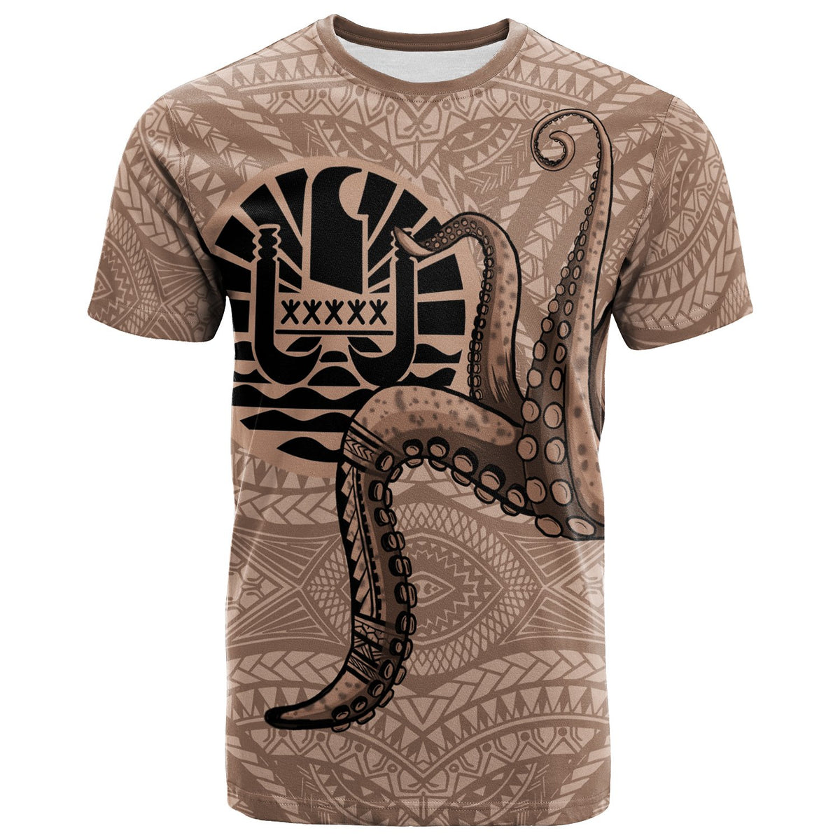 Tahiti T Shirt Octopus Tentacle Unisex Art - Polynesian Pride