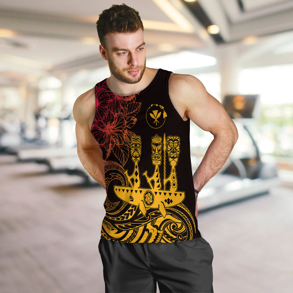 Hawaii Outrigger Canoe Paddling Personalised Men Tank Top Tribal Tiki LT7 - Polynesian Pride