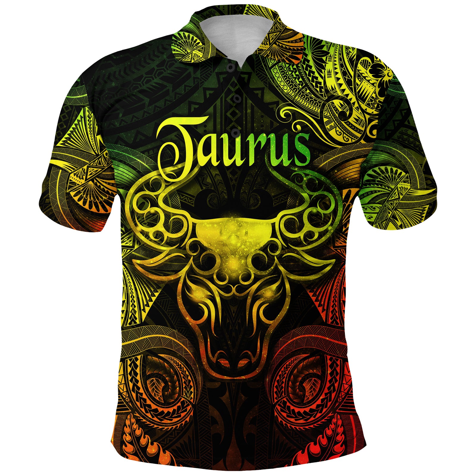 Custom Taurus Zodiac Polynesian Polo Shirt Unique Style Reggae LT8 - Polynesian Pride
