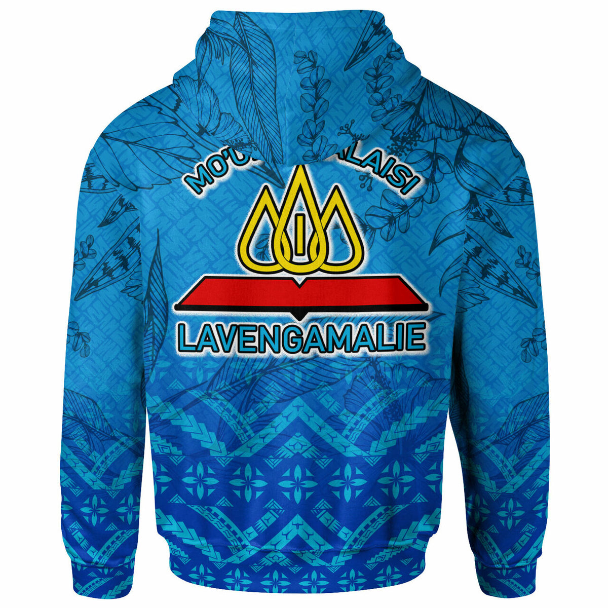 Tonga Custom Hoodie Lavengamalie College Logo With Tropical Flowers Hoodie LT10 - Polynesian Pride