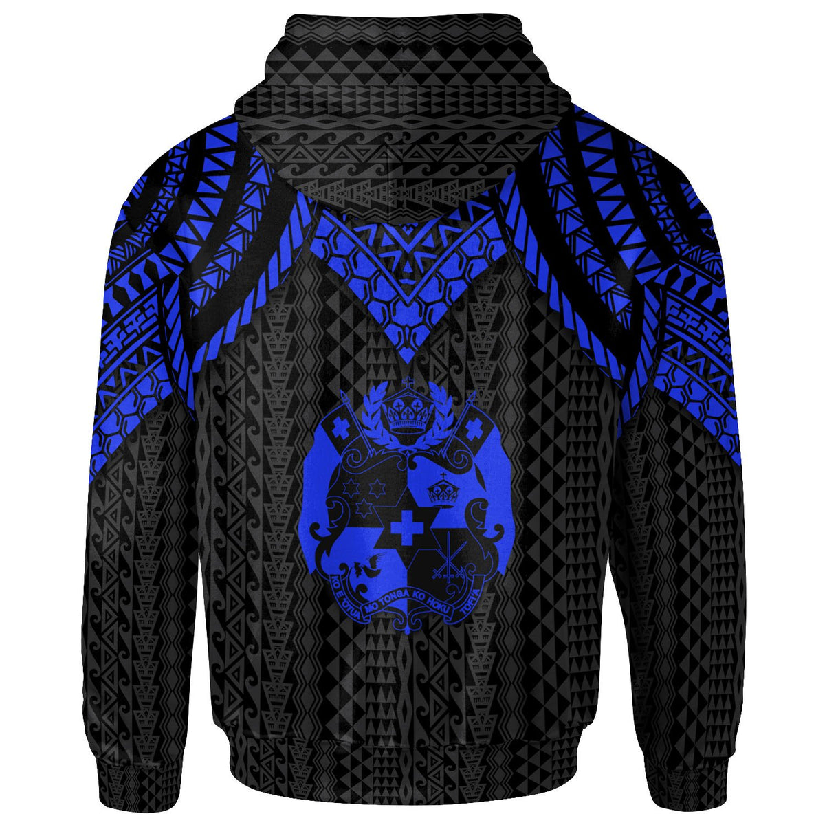 Tonga Hoodie Polynesian Armor Style Blue - Polynesian Pride