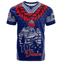 Custom Toa Samoa T-Shirt - Ulafala Style Samoa Warriors LT7 Blue - Polynesian Pride