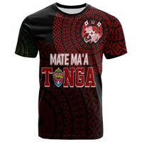 Custom Aussie Wallabies Mix Mate Maa Tonga T Shirt Ver 01 LT7 Black - Polynesian Pride