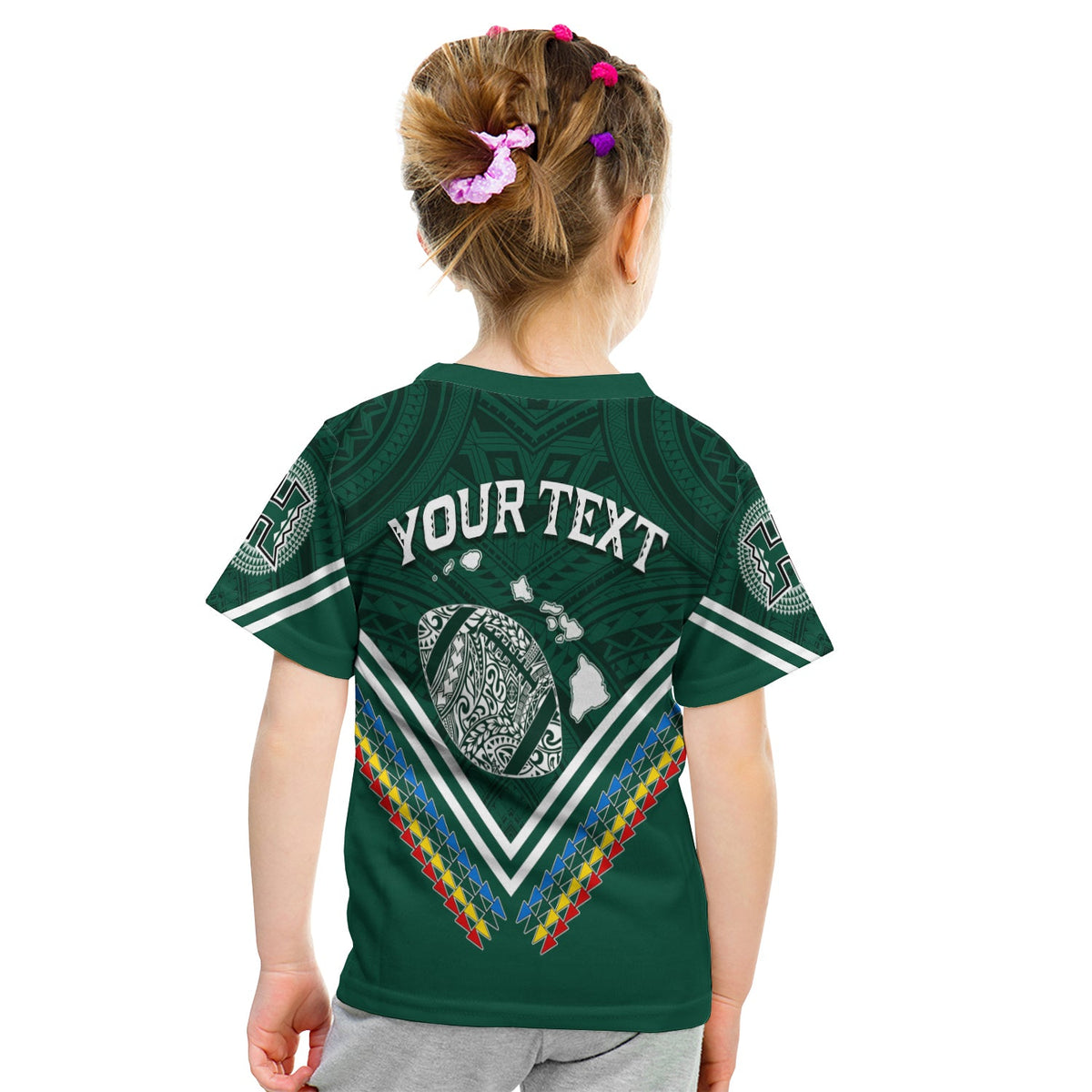Personalised Hawaii Rainbow Warriors T Shirt KID Simple Style LT7 - Polynesian Pride