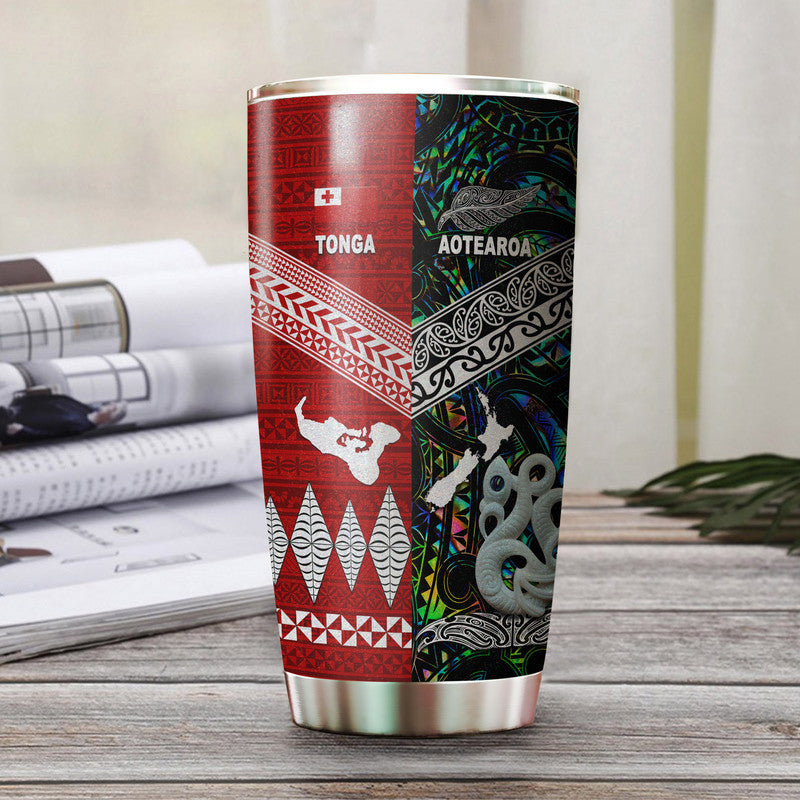 New Zealand And Tonga Tumbler Together - Paua Shell LT8 Paua Shell - Polynesian Pride