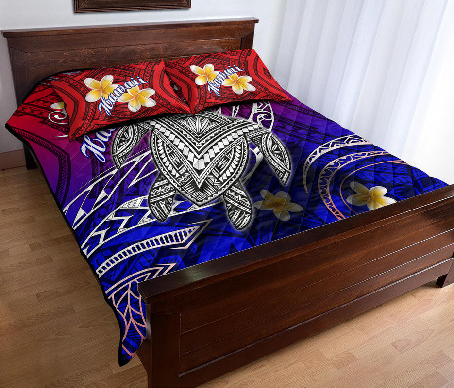 Hawaii Quilt Bed Set Hawaiian Turtle Plumeria Mixed Polynesian Style LT9 - Polynesian Pride