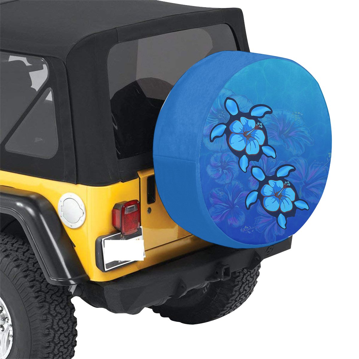 Turtle Hibiscus Ocean Spare Tire Cover AH - Polynesian Pride