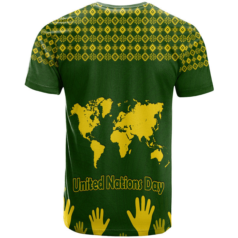 Federated States of Micronesia United Nations Day T Shirt Green Simple World Map Version LT9 - Polynesian Pride
