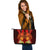 American Samoa Custom Personalised Large Leather Tote - Tribal Tuna Fish - Polynesian Pride