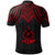 Vanuatu Custom Polo Shirt Polynesian Armor Style Red - Polynesian Pride