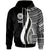 Tahiti Zip up Hoodie White Tentacle Tribal Pattern Unisex White - Polynesian Pride