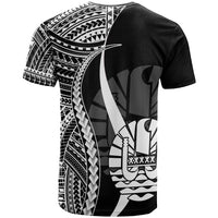 Tahiti T Shirt White Polynesian Tentacle Tribal Pattern - Polynesian Pride