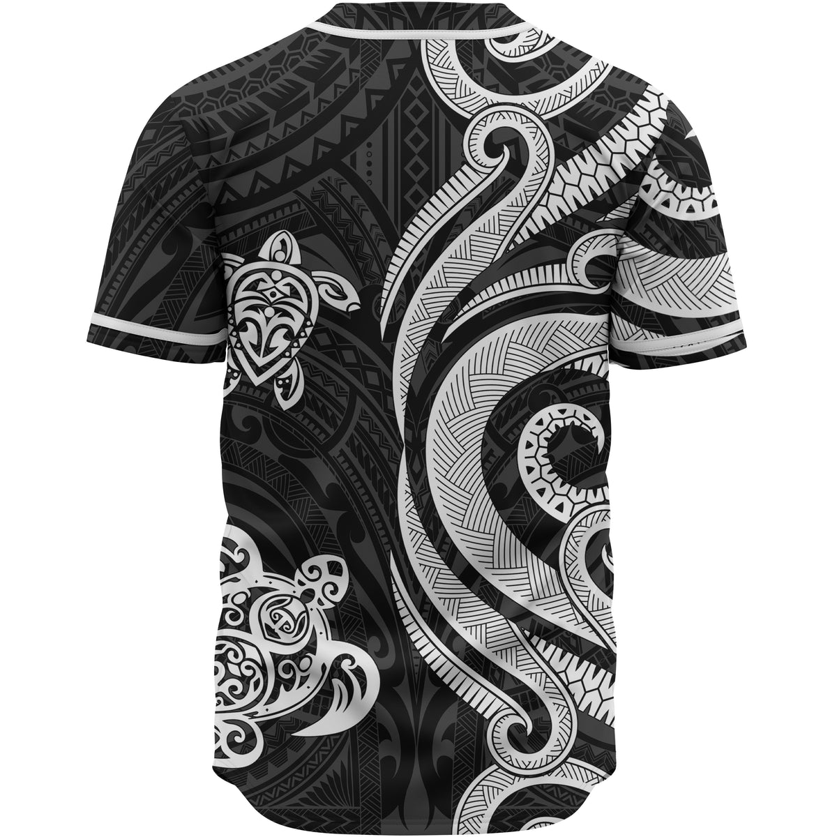 Cook Islands Baseball Shirt - White Tentacle Turtle - Polynesian Pride