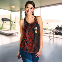 Tonga Personalised Women Racerback Tank Emancipation Day Lion Style - Black LT7 - Polynesian Pride