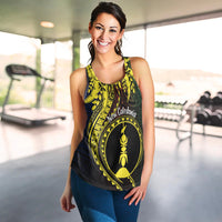 New Caledonia Personalised Women Racerback Tank Kanaky Mix Plumeria LT7 - Polynesian Pride
