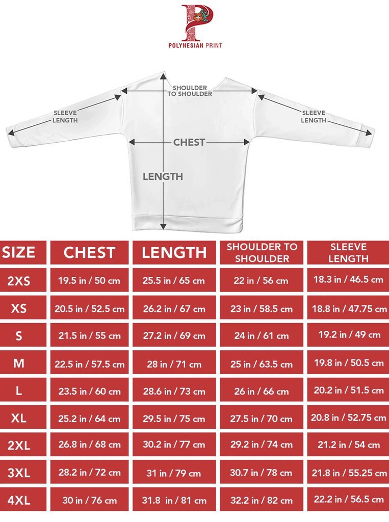 Tahiti Women's Off Shoulder Sweater - Red Tattoo Version - Polynesian Pride