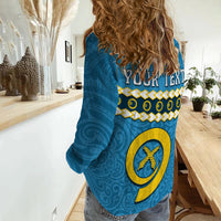 (Custom Personalised) Sanma Province Women Casual Shirt Vanuatu Pig Tusk Polynesian Flag Style LT14 - Polynesian Pride