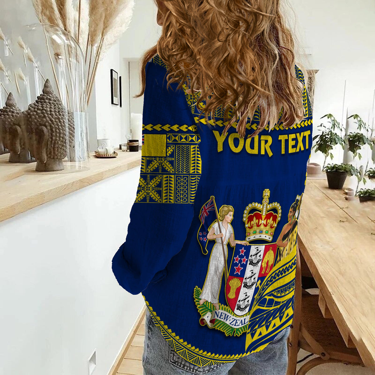 (Custom Personalised) Niue Women Casual Shirt Hiapo Mix Polynesian Happy Constitution Day LT14 - Polynesian Pride