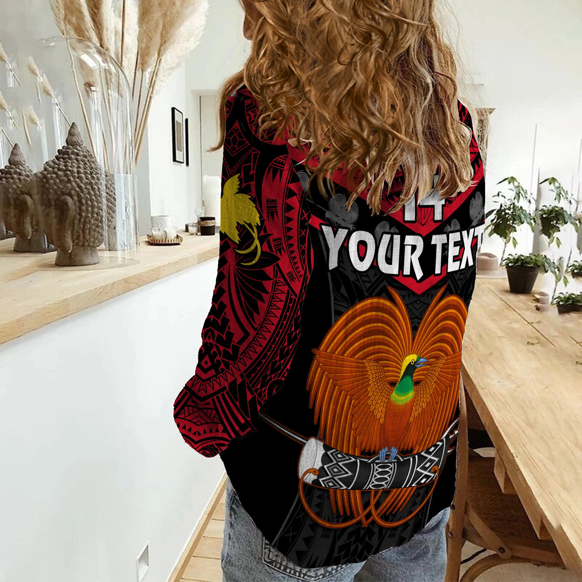 (Custom Text And Number) Papua New Guinea Rugby Women Casual Shirt PNG Kumuls Bird Of Paradise Black LT14 - Polynesian Pride