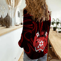 (Custom Personalised) Tonga Pattern Women Casual Shirt Always Proud LT13 - Polynesian Pride