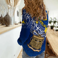 Tokelau Women Casual Shirt National Badge Polynesian Happy 74th Independence Anniversary LT14 - Polynesian Pride