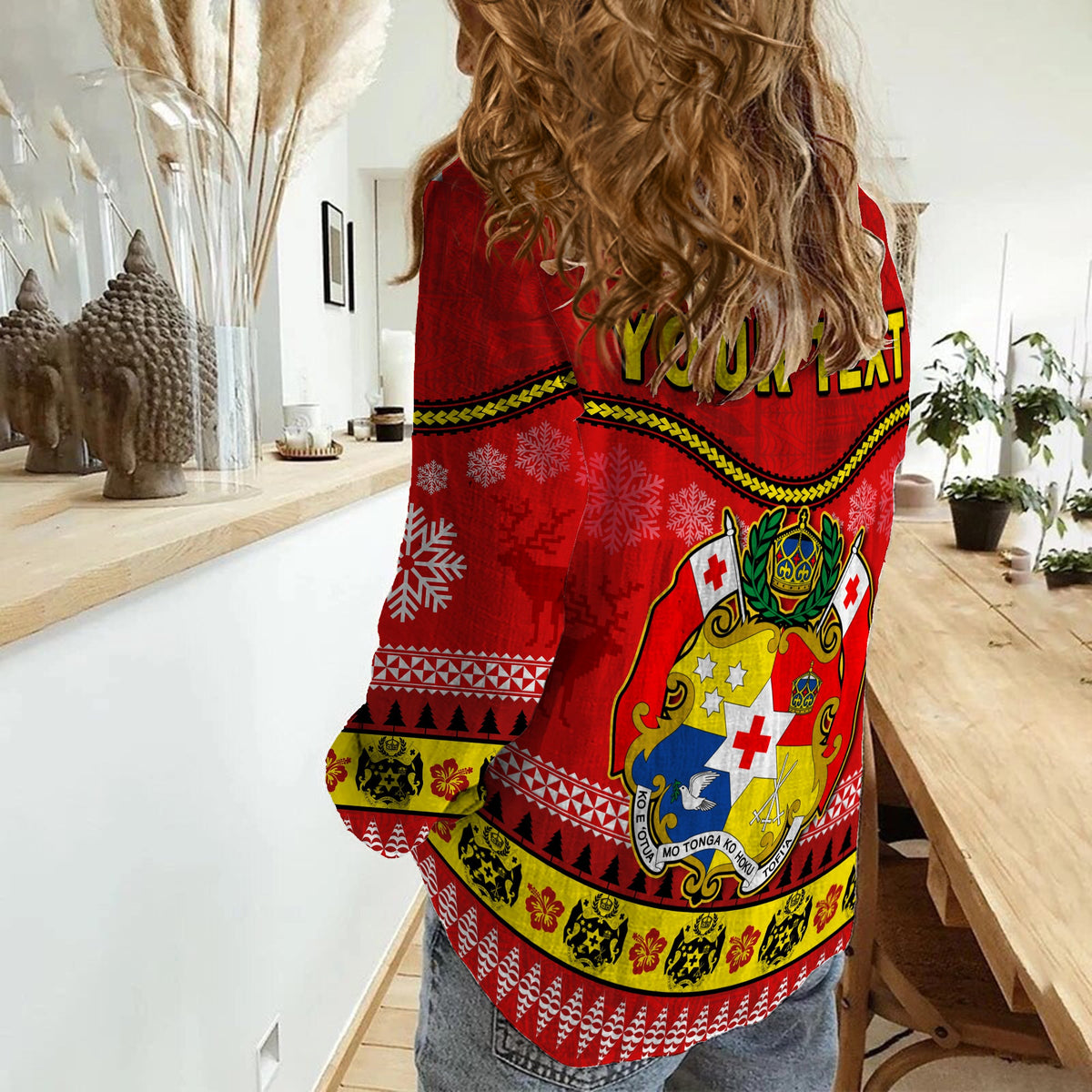 (Custom Personalised) Tonga Christmas Women Casual Shirt Tongan Ngatu Kilisimasi Fiefia LT14 - Polynesian Pride