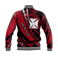 (Custom Personalised) Wallis et Futuna Baseball Jacket Artsy Style - Black LT9 - Polynesian Pride