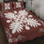 Hawaiian Quilt Maui Plant And Hibiscus Pattern Quilt Bed Set - White Coral - AH - Polynesian Pride