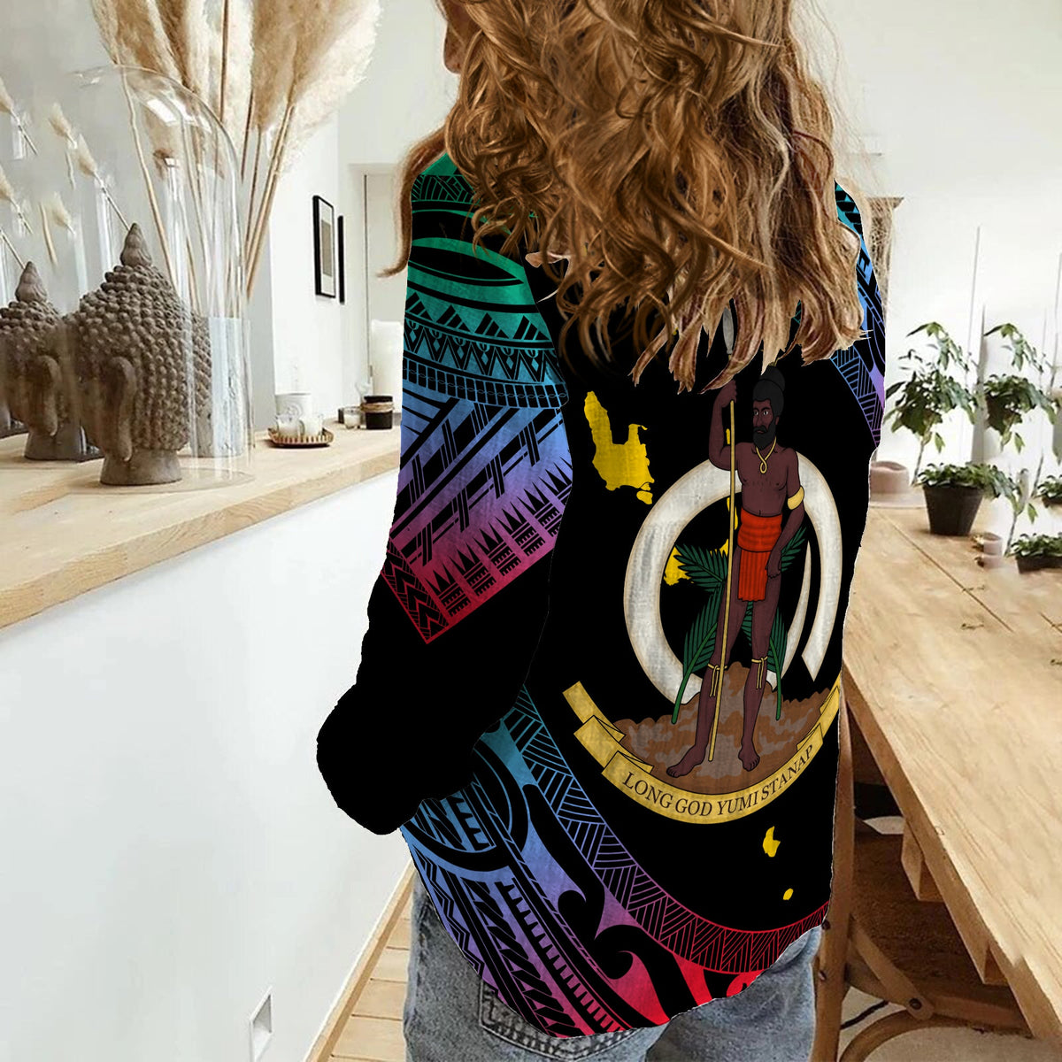 Vanuatu Proud To Be A Ni-Van - Polynesian Pattern Women Casual Shirt - Shefa Province LT7 - Polynesian Pride