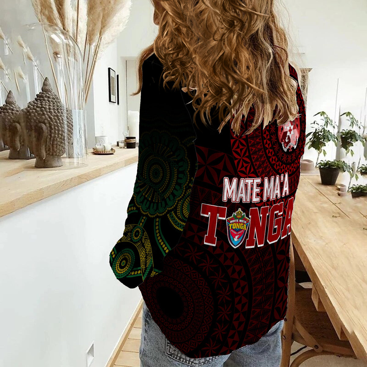 Personalised Aussie Wallabies Mix Mate Maa Tonga Women Casual Shirt Ver 02 LT7 - Polynesian Pride