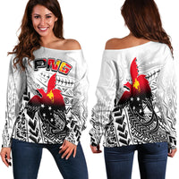 Papua New Guinea Patterns Off Shoulder Sweater LT6 - Polynesian Pride