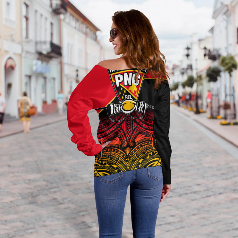 PNG Rugby The Kumuls Off Shoulder Sweater LT6 - Polynesian Pride