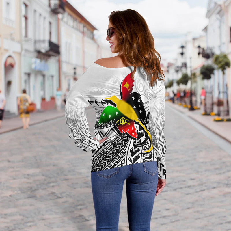 Papua New Guinea And Southern Highlands Province Off Shoulder Sweater LT6 - Polynesian Pride