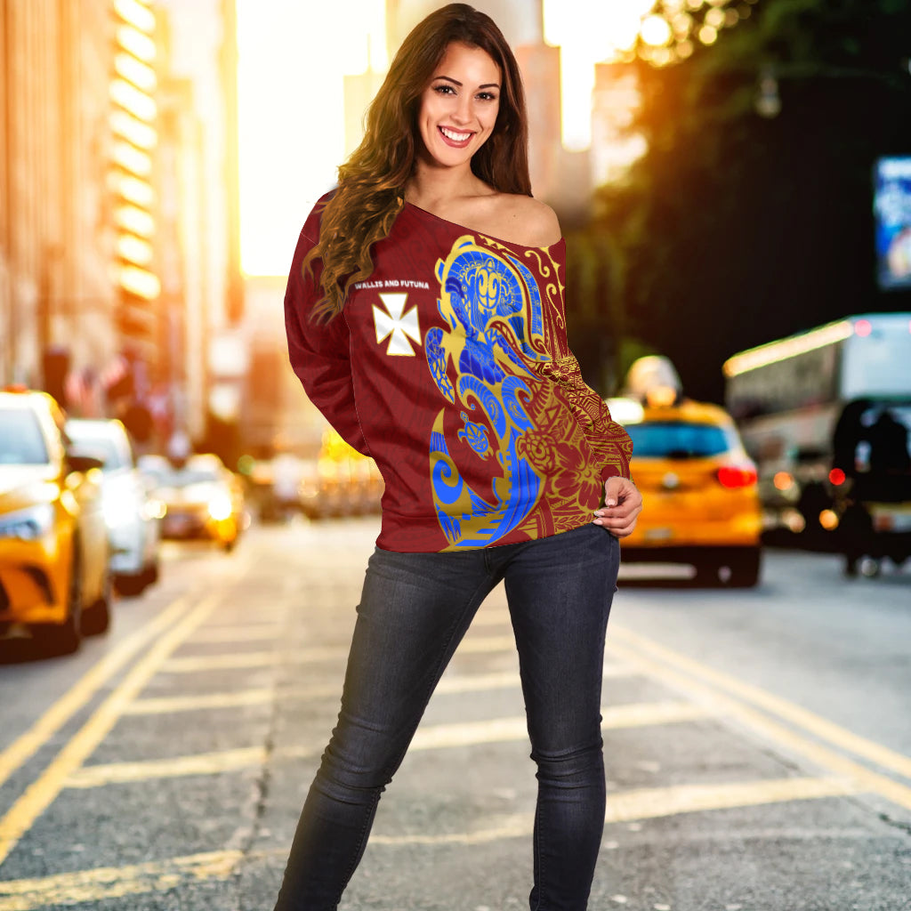 Wallis And Futuna Women Off Shoulder Polynesian Royal Style LT16 - Polynesian Pride