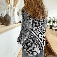 Traditional Polynesian Tribal Tattoo Retro Women Casual Shirt Black LT9 - Polynesian Pride