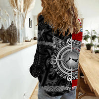 Mate Ma'a Tonga Ngatu And New Zealand Maori All Black Aboriginal Woman Casual Shirt Rugby Together LT8 - Polynesian Pride