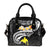Papua New Guinea Custom Personalised Shoulder Handbag - PNG Seal Polynesian Patterns Plumeria (Black) - Polynesian Pride